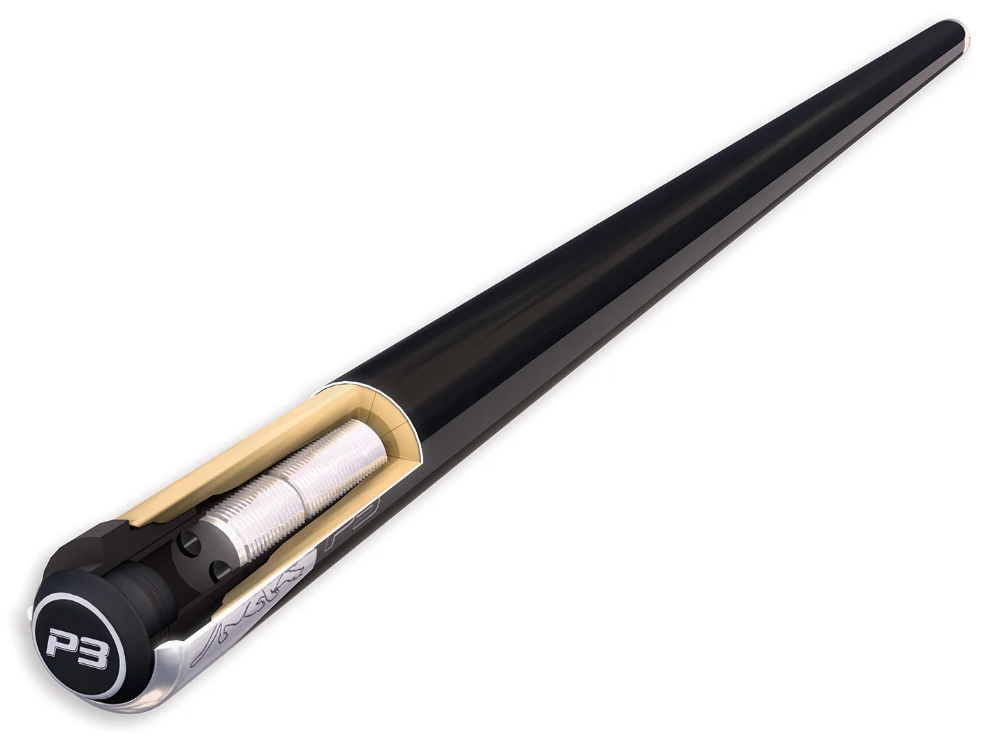Predator Black P3 Pool Cue with Leather Luxe Wrap - Image 2